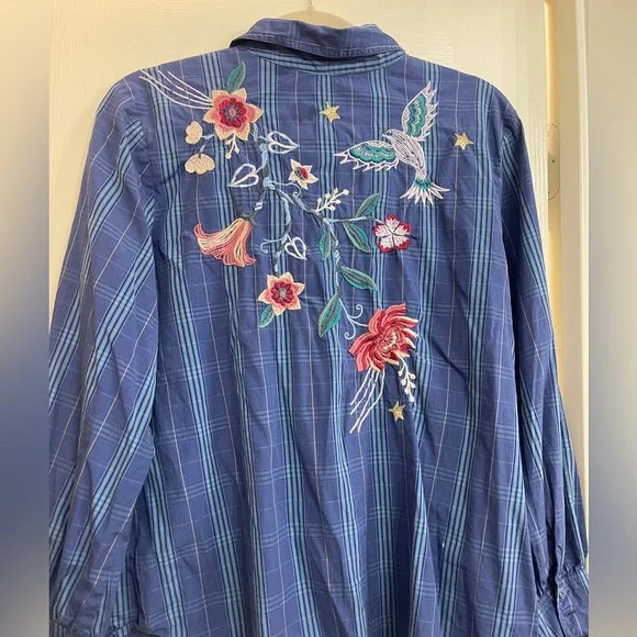 JOHNNY WAS Viloa Nashville Shirt | Boho Western w/ Embroidery - Picture 7 of 10